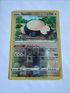 Snorlax Reverse Holo Pokémon Card 143/196. Lost Origin